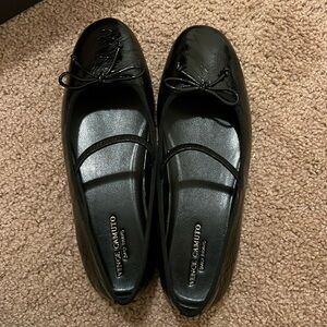 Vince Camuto black ballet flats.  Never worn with shoe box and dust bag.